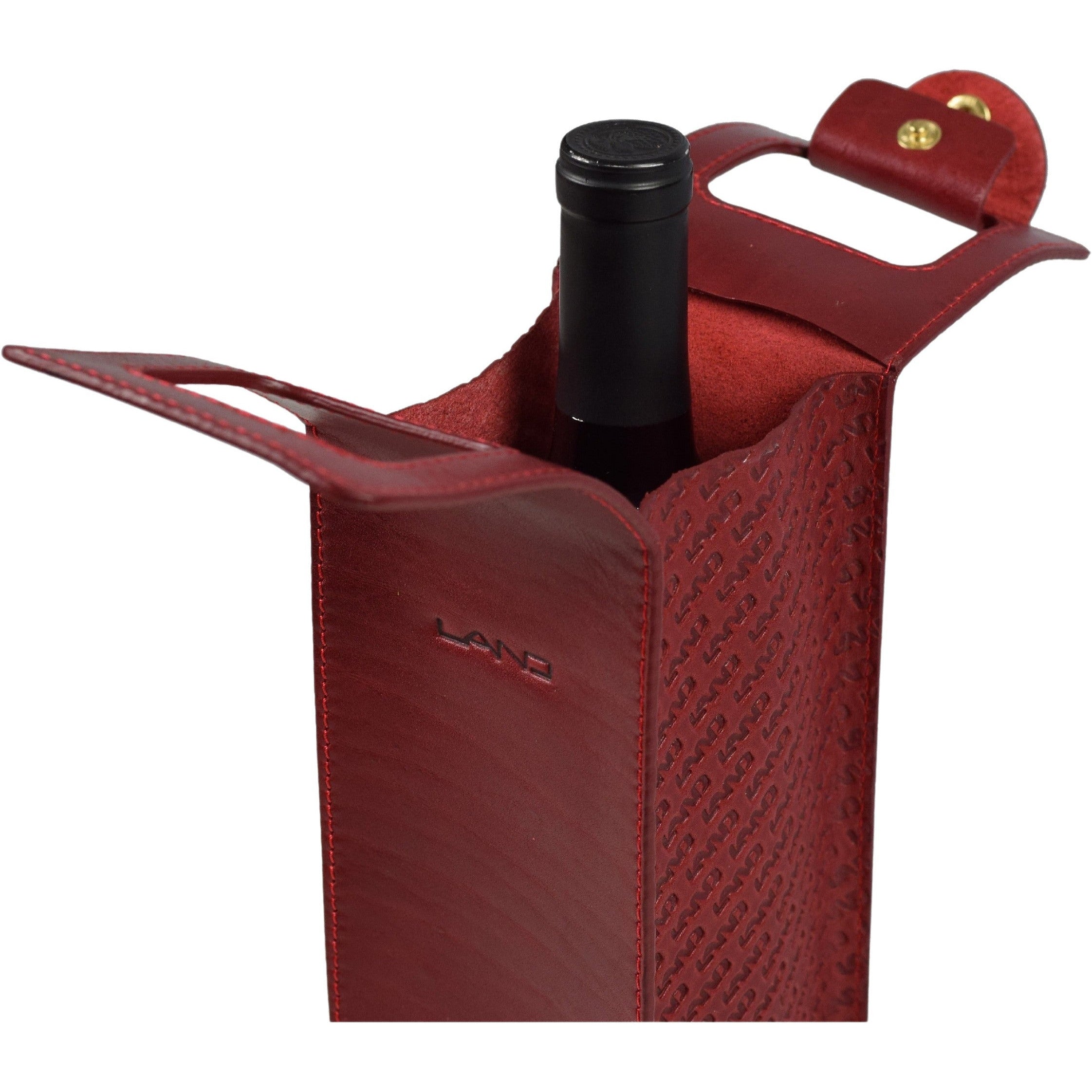 Limited Wine Bottle Tote - LAND Leather Goods