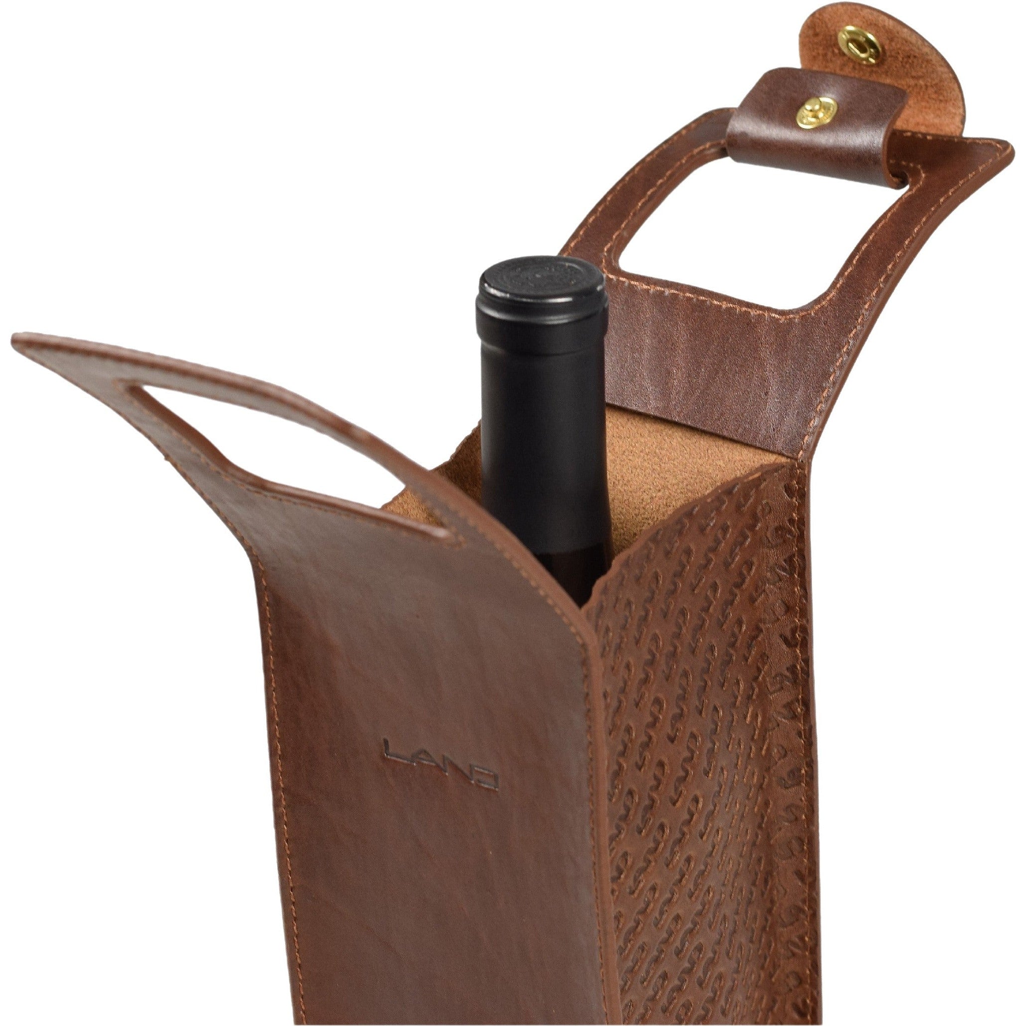 Limited Wine Bottle Tote - LAND Leather Goods